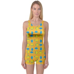 Lemons Ongoing Pattern Texture One Piece Boyleg Swimsuit by Mariart