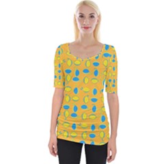 Lemons Ongoing Pattern Texture Wide Neckline Tee