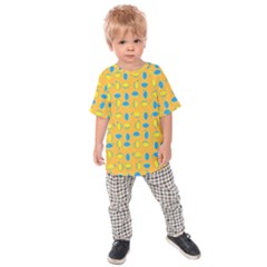 Lemons Ongoing Pattern Texture Kids  Raglan Tee