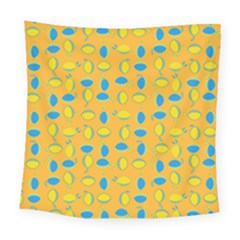 Lemons Ongoing Pattern Texture Square Tapestry (large)