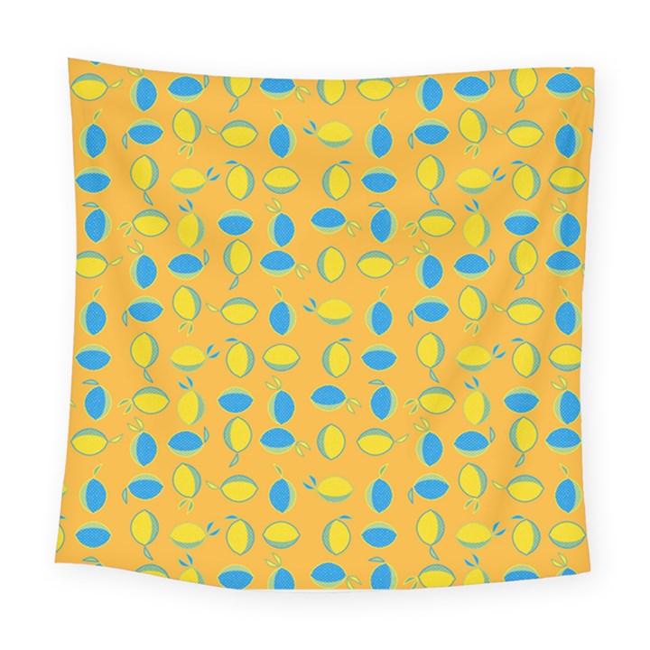 Lemons Ongoing Pattern Texture Square Tapestry (Large)