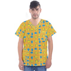 Lemons Ongoing Pattern Texture Men s V-neck Scrub Top