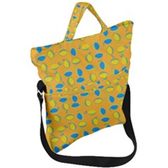 Lemons Ongoing Pattern Texture Fold Over Handle Tote Bag