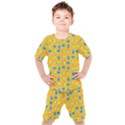 Lemons Ongoing Pattern Texture Kids  Tee and Shorts Set View1