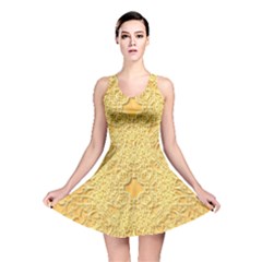 Elegant Decorative Floral Design Reversible Skater Dress by FantasyWorld7