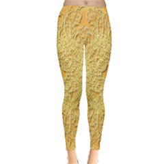 Elegant Decorative Floral Design Inside Out Leggings by FantasyWorld7