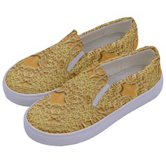 Elegant Decorative Floral Design Kids  Canvas Slip Ons by FantasyWorld7