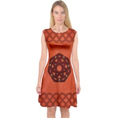 Elegant Decorative Celtic, Knot Capsleeve Midi Dress by FantasyWorld7