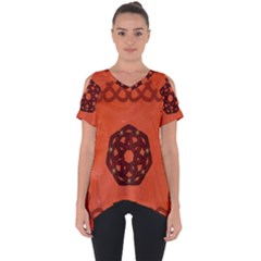 Elegant Decorative Celtic, Knot Cut Out Side Drop Tee by FantasyWorld7