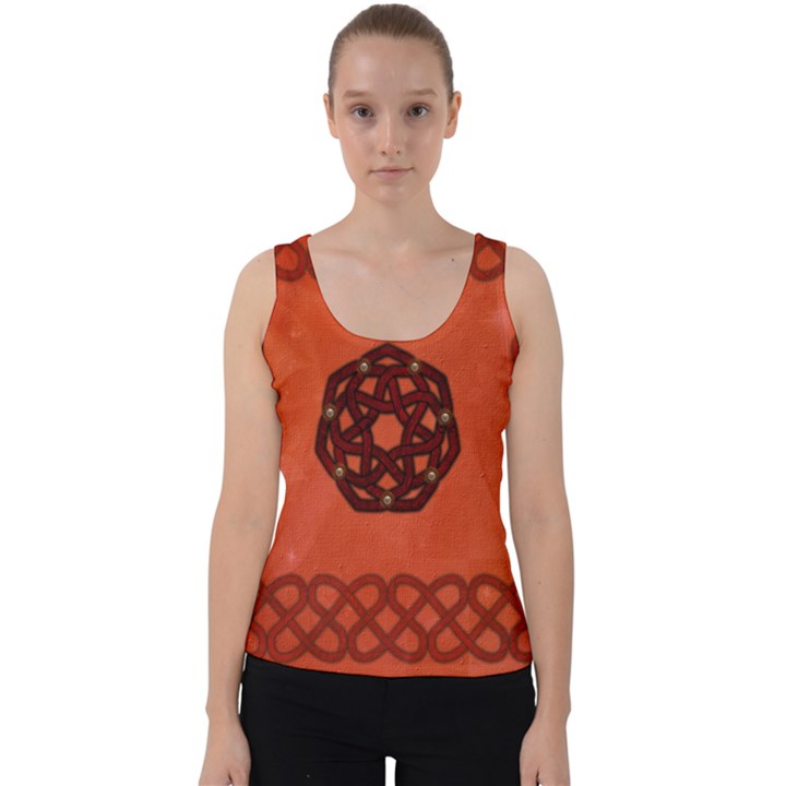 Elegant Decorative Celtic, Knot Velvet Tank Top