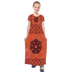 Elegant Decorative Celtic, Knot Kids  Short Sleeve Maxi Dress