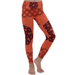 Elegant Decorative Celtic, Knot Kids  Lightweight Velour Classic Yoga Leggings by FantasyWorld7