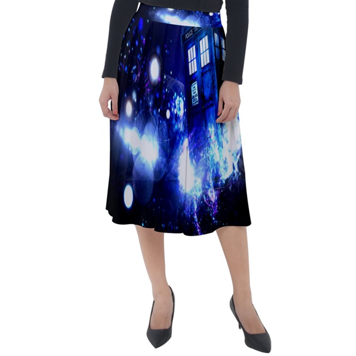 Tardis Background Space Classic Velour Midi Skirt 