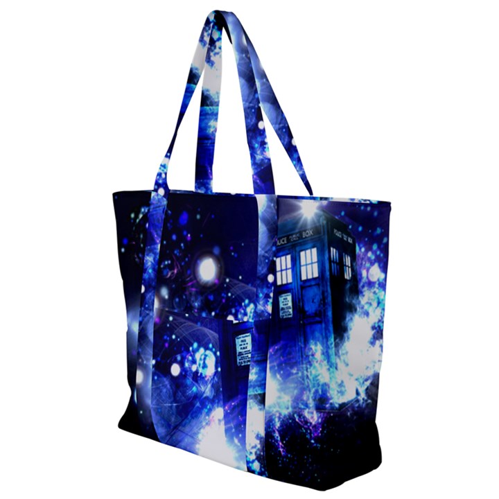 Tardis Background Space Zip Up Canvas Bag