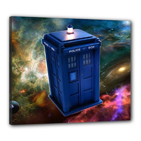 The Police Box Tardis Time Travel Device Used Doctor Who Canvas 24  X 20  (stretched)