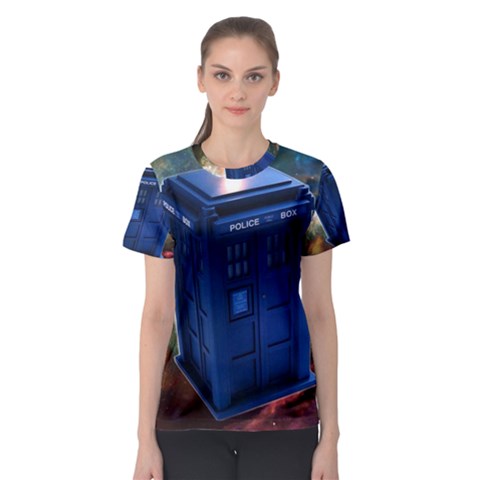 The Police Box Tardis Time Travel Device Used Doctor Who Women s Sport Mesh Tee by Sudhe