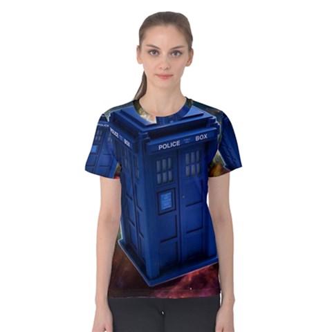 The Police Box Tardis Time Travel Device Used Doctor Who Women s Cotton Tee by Sudhe