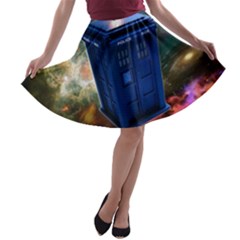 The Police Box Tardis Time Travel Device Used Doctor Who A-line Skater Skirt