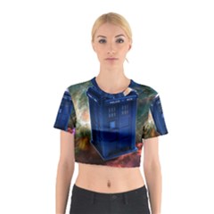 The Police Box Tardis Time Travel Device Used Doctor Who Cotton Crop Top by Sudhe