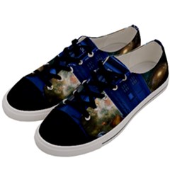 The Police Box Tardis Time Travel Device Used Doctor Who Men s Low Top Canvas Sneakers by Sudhe