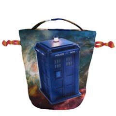 The Police Box Tardis Time Travel Device Used Doctor Who Drawstring Bucket Bag by Sudhe