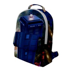 The Police Box Tardis Time Travel Device Used Doctor Who Flap Pocket Backpack (large) by Sudhe