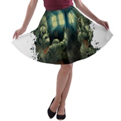 Time Machine Doctor Who A-line Skater Skirt by Sudhe