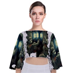 Time Machine Doctor Who Tie Back Butterfly Sleeve Chiffon Top