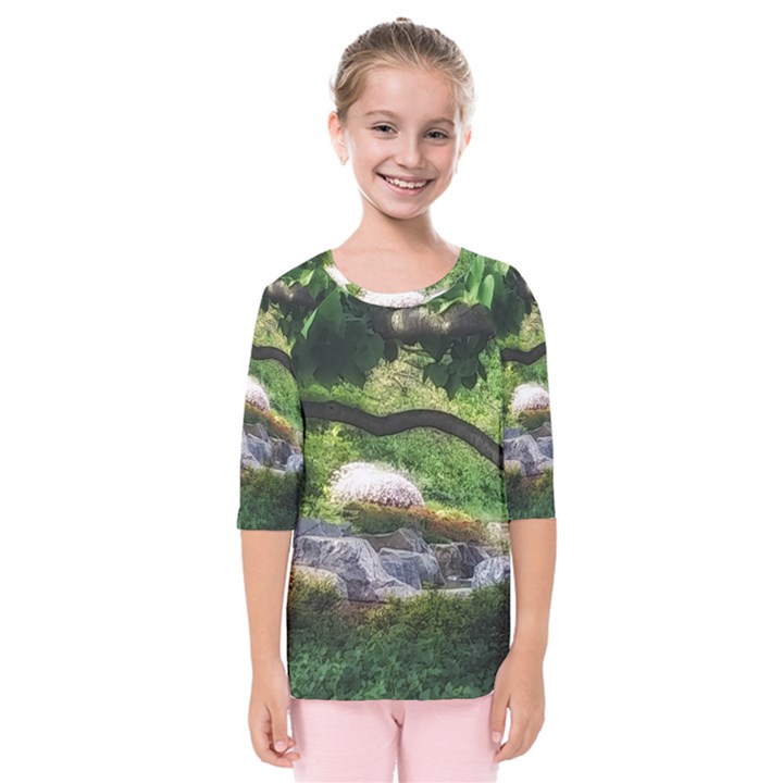 Chicago Garden of the Phoenix Kids  Quarter Sleeve Raglan Tee