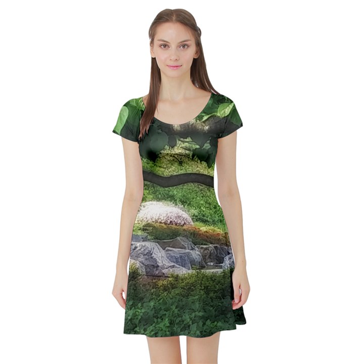 Chicago Garden of the Phoenix Short Sleeve Skater Dress