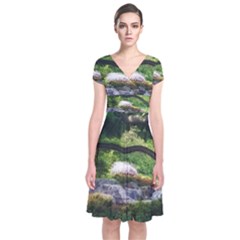 Chicago Garden of the Phoenix Short Sleeve Front Wrap Dress