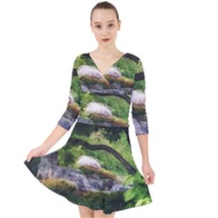 Chicago Garden of the Phoenix Quarter Sleeve Front Wrap Dress