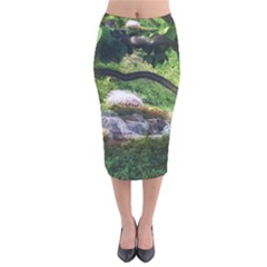 Chicago Garden Of The Phoenix Velvet Midi Pencil Skirt by Riverwoman