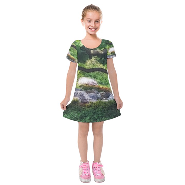 Chicago Garden of the Phoenix Kids  Short Sleeve Velvet Dress