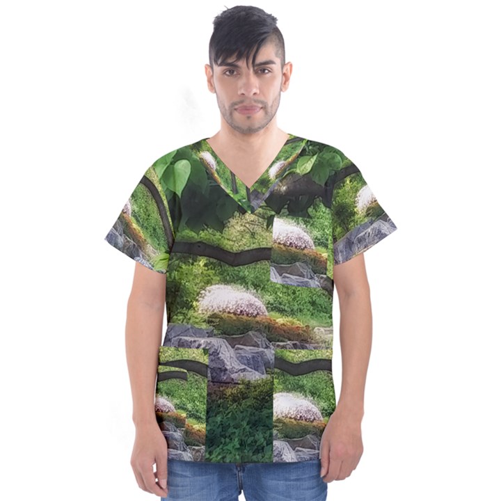 Chicago Garden of the Phoenix Men s V-Neck Scrub Top