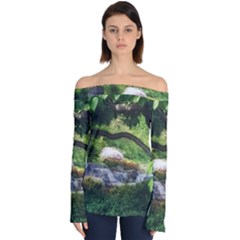 Chicago Garden Of The Phoenix Off Shoulder Long Sleeve Top