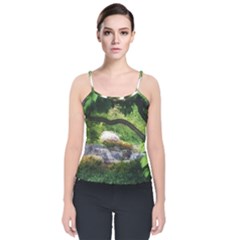 Chicago Garden Of The Phoenix Velvet Spaghetti Strap Top