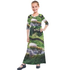 Chicago Garden Of The Phoenix Kids  Quarter Sleeve Maxi Dress