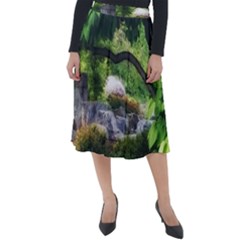 Chicago Garden Of The Phoenix Classic Velour Midi Skirt  by Riverwoman