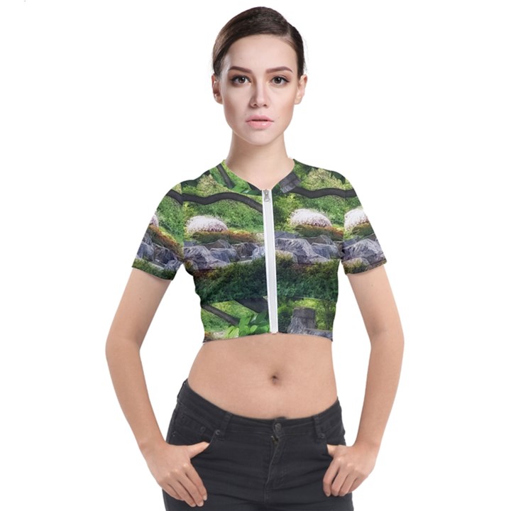 Chicago Garden of the Phoenix Short Sleeve Cropped Jacket