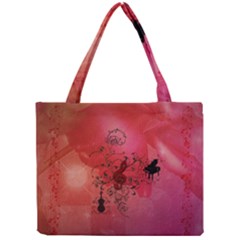 Decorative Clef With Piano And Guitar Mini Tote Bag by FantasyWorld7