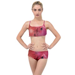 Decorative Clef With Piano And Guitar Layered Top Bikini Set