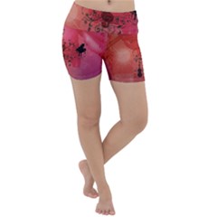 Decorative Clef With Piano And Guitar Lightweight Velour Yoga Shorts by FantasyWorld7