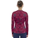 Modern Floral Collage Print Pattern Modern Floral Collage Print Pattern V-Neck Long Sleeve Top View2