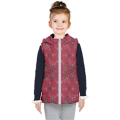 Modern Floral Collage Print Pattern Modern Floral Collage Print Pattern Kids  Hooded Puffer Vest