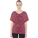 Modern Floral Collage Print Pattern Modern Floral Collage Print Pattern V-Neck Dolman Drape Top View1