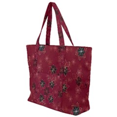 Modern Floral Collage Print Pattern Modern Floral Collage Print Pattern Zip Up Canvas Bag