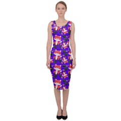 Fox And Trees Pattern Blue Sleeveless Pencil Dress by snowwhitegirl