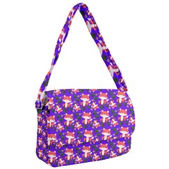 Fox And Trees Pattern Blue Courier Bag