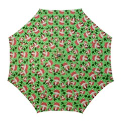 Fox And Trees Pattern Green Golf Umbrellas by snowwhitegirl